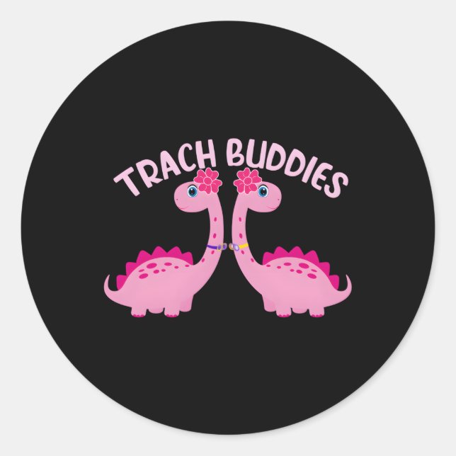 Tracheasaurus Trach Buddies Tracheostomie Bewussts Runder Aufkleber (Vorderseite)