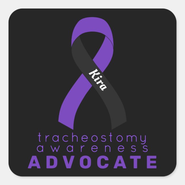 Tracheostoma Advocate Black Square Sticker (Vorderseite)
