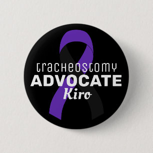 Tracheostoma Advocate Ribbon Black Button