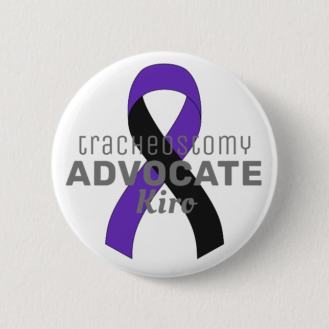 Tracheostomat Advocate Ribbon weiße Taste Button (Vorderseite)