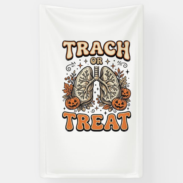 Tracheostomie Halloween-Nurse-Süßes-oder-Saures-De Banner (Vertikal)