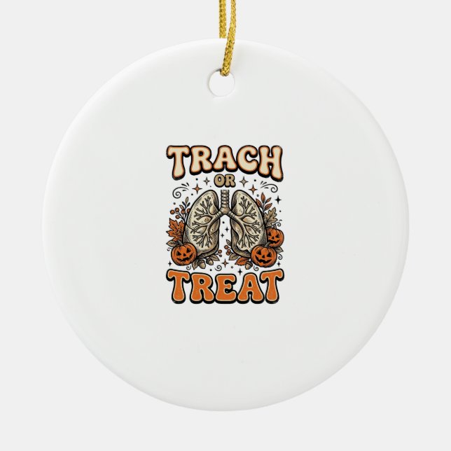 Tracheostomie Halloween-Nurse-Süßes-oder-Saures-De Keramik Ornament (Vorne)