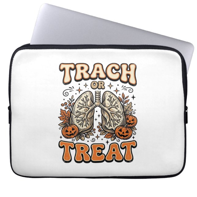 Tracheostomie Halloween-Nurse-Süßes-oder-Saures-De Laptopschutzhülle (Vorderseite)