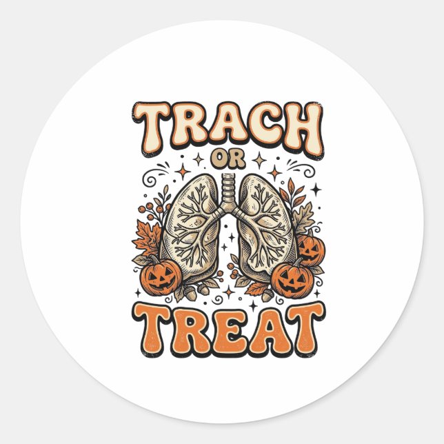Tracheostomie Halloween-Nurse-Süßes-oder-Saures-De Runder Aufkleber (Vorderseite)