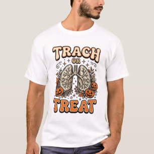 Tracheostomie Halloween-Nurse-Süßigkeiten-oder-Sau T-Shirt