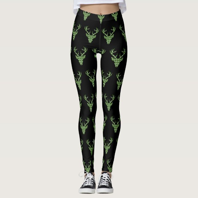 Trachtenlook Hirsch Leggings (Vorderseite)