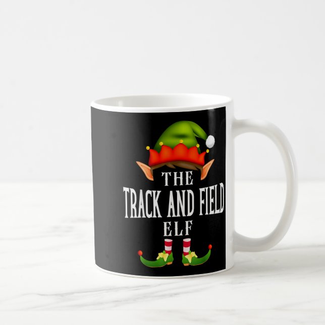 Track And Field Elf Group Funny Christmas Pajama P Kaffeetasse (Rechts)