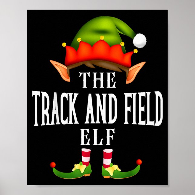 Track And Field Elf Group Funny Christmas Pajama P Poster (Vorne)