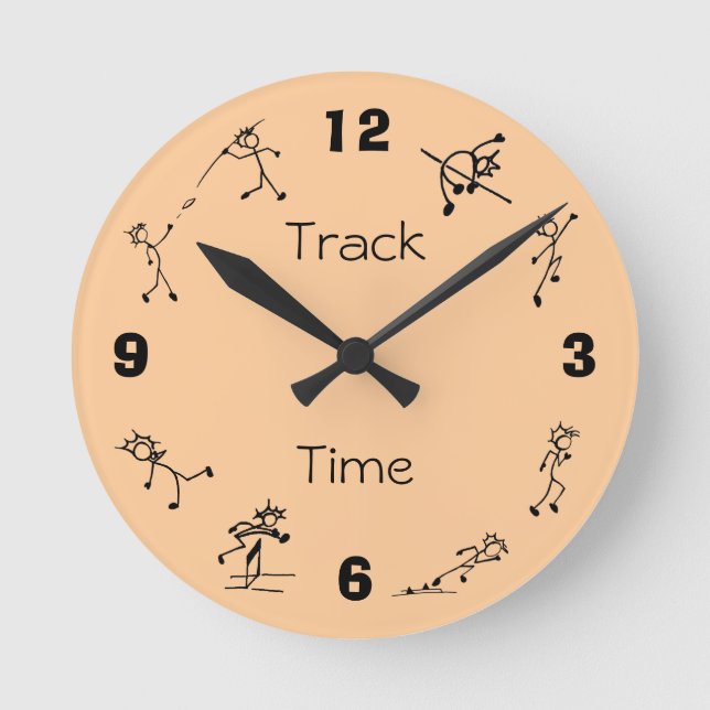 Track and Field Events Clock Multi Combined Events Runde Wanduhr (Vorderseite)