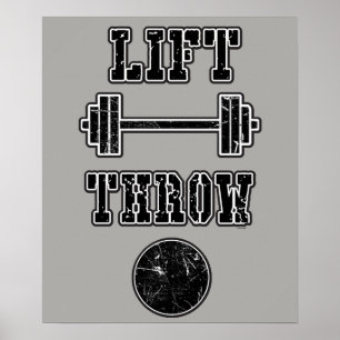 Track and Field Shot Put Throw Water Bottle Poster