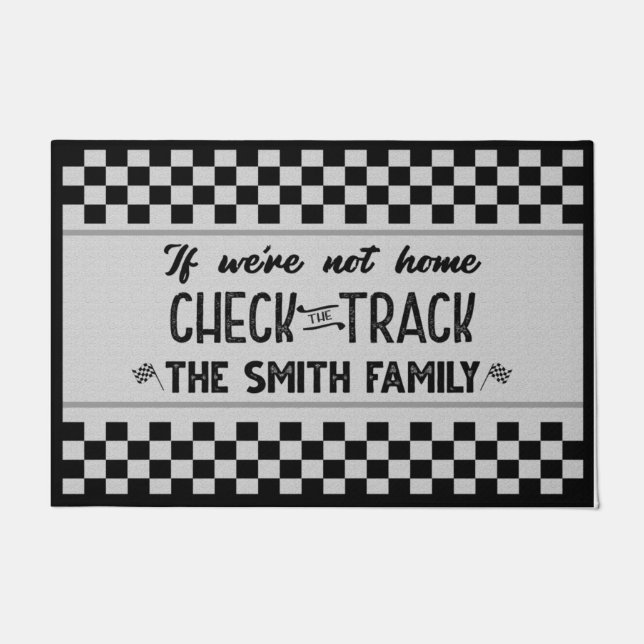 Track Racing Mat, wenn wir nicht auf Zuhause Karo  Fußmatte (Vorderseite)