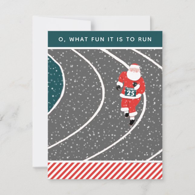 Track- und Field-Running Weihnachtskarten Feiertagskarte (Vorderseite)