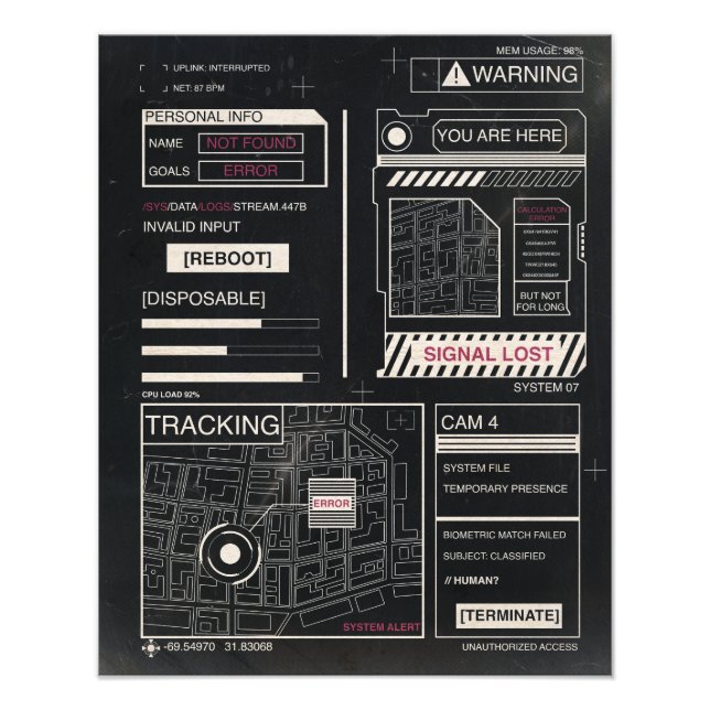 Tracking - Techno-Brutalist Streetwear Design Fotodruck (Vorne)