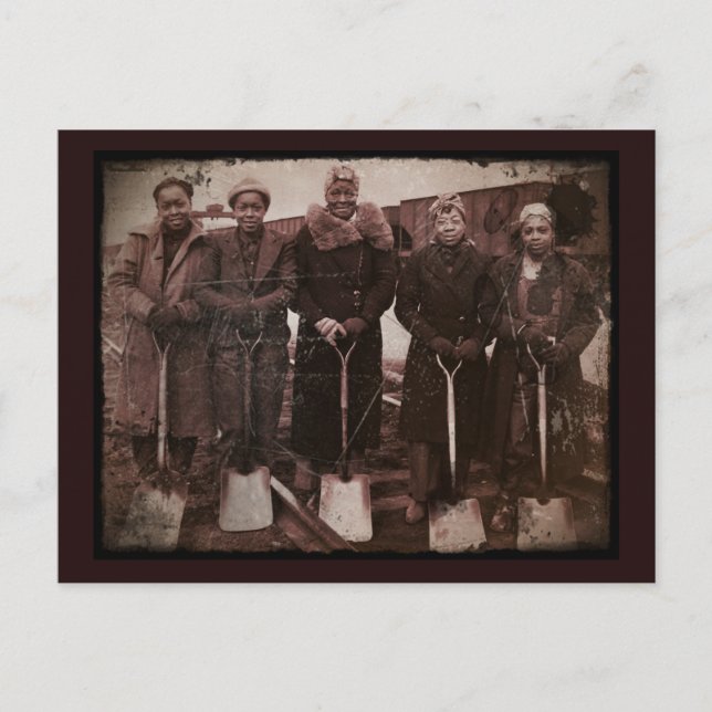 Trackwomen auf der Eisenbahn im Zweiten Weltkrieg Postkarte (Vorderseite)