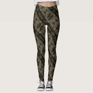 Traços e forms marrom muito escuro e t tons claros leggings