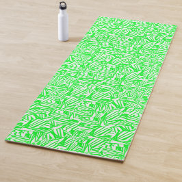 Traços verdes e brancos sem padrão visível. yogamatte