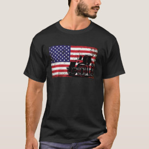 Tractor American Flag Patriotic Vintage Landwirtsc T-Shirt