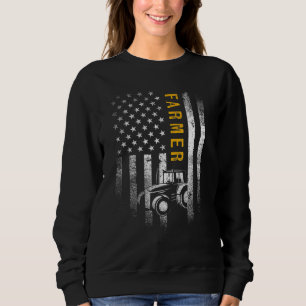 Tractor American USA Flag Bauer Rancher Gif Sweatshirt