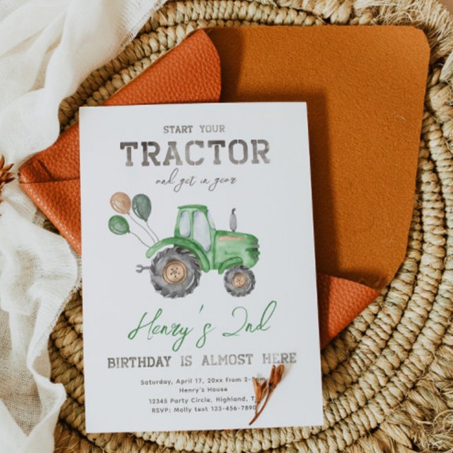 Tractor Birthday Einladung | Aufforderung zur Zugm (Von Creator hochgeladen)