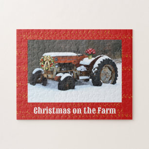 Tractor Christmas Farm Style Puzzle