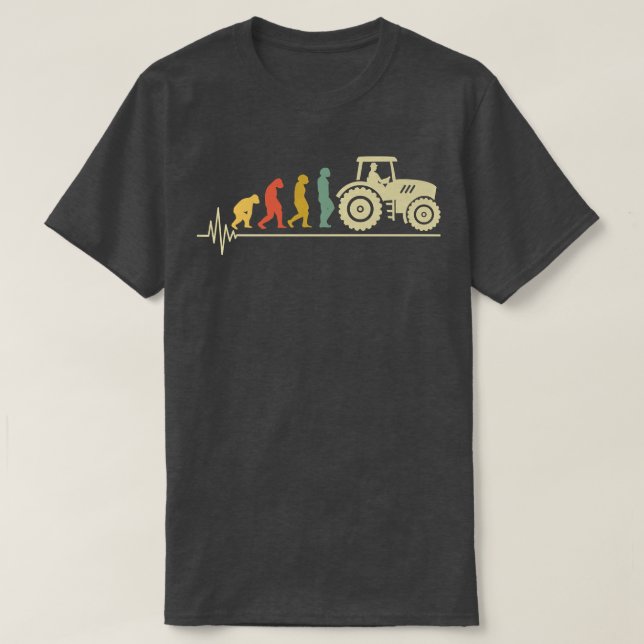 Tractor Driver Evolution Agriculture Farmer Fields T-Shirt (Design vorne)