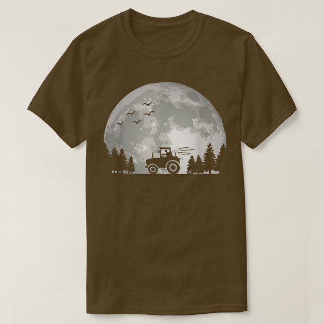 Tractor Driver  Farming Agriculture  Moon  Funny F T-Shirt (Design vorne)