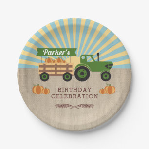 Tractor Hayride Pumpkin Birthday Party Pappteller