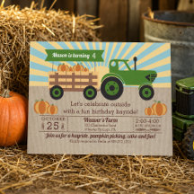 Tractor Hayride Pumpkin Picking Geburtstagsparty