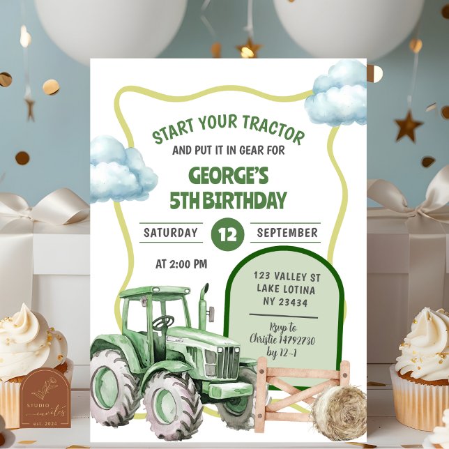 Tractor-Kind Geburtstag Einladung (Von Creator hochgeladen)