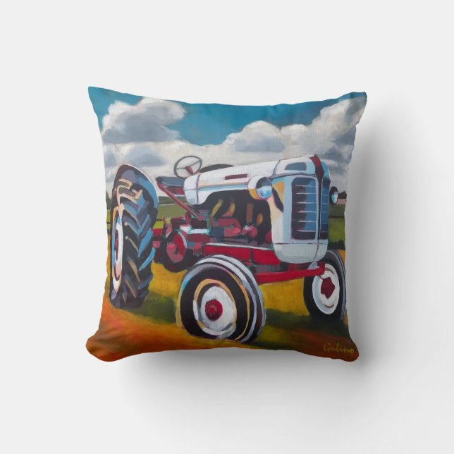 Tractor Painting - Gift for Tractor Enthusiasts Kissen (Vorderseite)