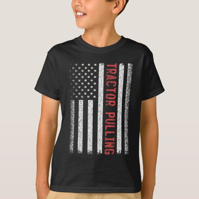 Tractor Pulling American Flag 4. Juli Cool Nov. T-Shirt (Vorderseite)