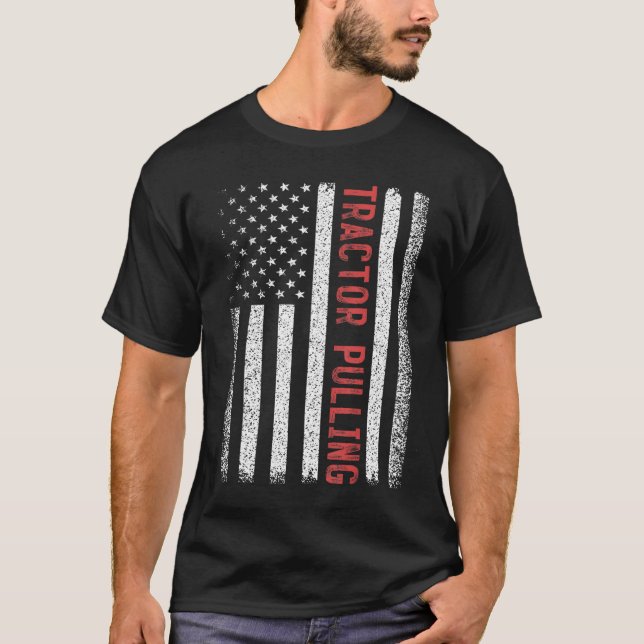 Tractor Pulling American Flag 4. Juli Cool Nov. T-Shirt (Vorderseite)