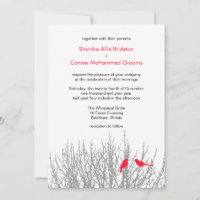 Tractor Red Winter Thema Hochzeitsvorlage