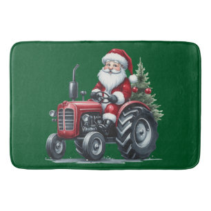 Tractor Santa Bath Mat Badematte