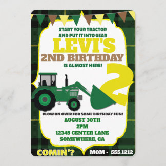 TRACTOR THEMA INVITE EINLADUNG