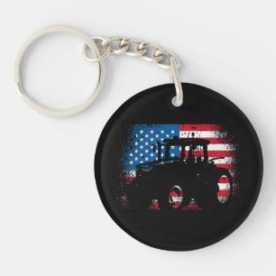 Tractor USA Flag Design für patriotischen Bauer Schlüsselanhänger