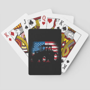 Tractor USA Flag Design für patriotischen Bauer Spielkarten