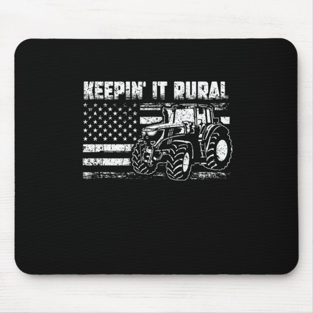 Tractor USA Flag Patriotic Bauer Farm Mousepad (Vorne)