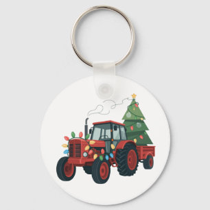 Tractor Weihnachtsbeleuchtung Tractor Weihnachten Schlüsselanhänger