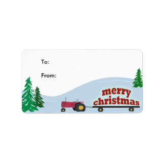 Tractor Weihnachtsgeschenk-Etikett Adressaufkleber