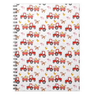 Tractor With Farm Animals Notizblock