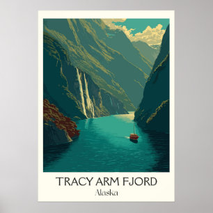 Tracy Arm Fjord Alaska Gletscher Wasserfall Poster