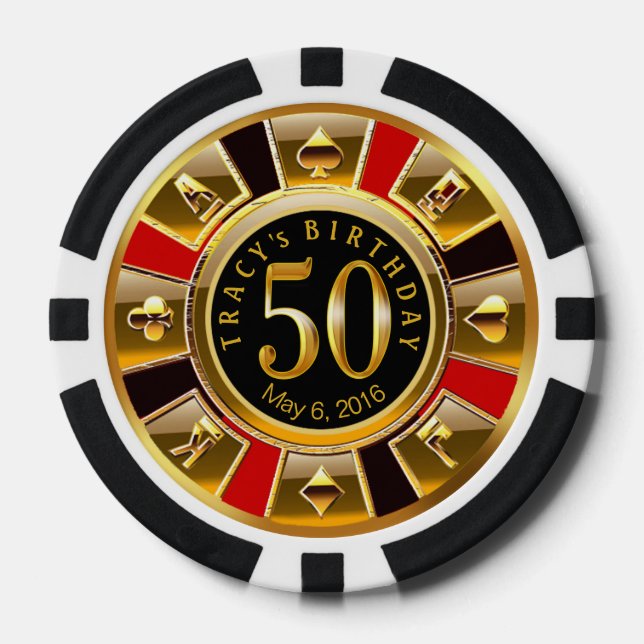 Tracy Bonne Chance Vegas Casino Chip Red & Black (Vorderseite)