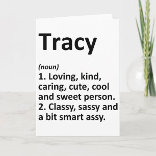 Tracy Definition Personalisierter Name Lustiger Ge Karte