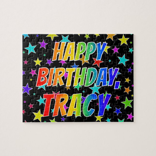 "TRACY" First Name, Fun "HAPPY BIRTHDAY" Puzzle (Horizontal)