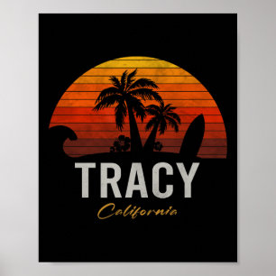 Tracy Kalifornien Retro Surfer Vintage Strand Poster