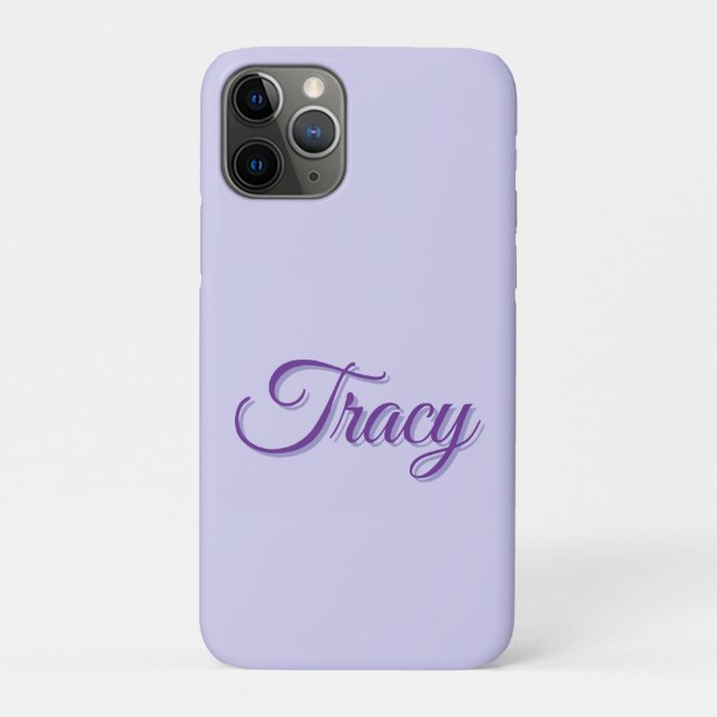 Tracy Mädchenname in Lila, Case-Mate iPhone Hülle (Rückseite)