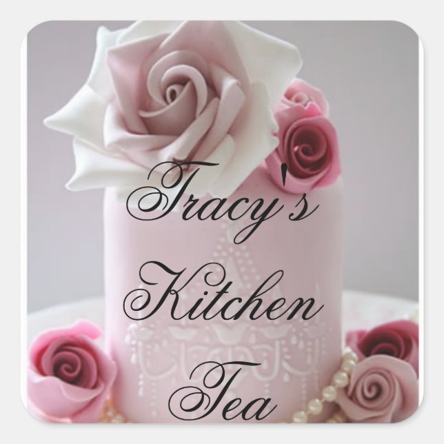 Tracy's Kitchen Tea Quadratischer Aufkleber (Vorderseite)