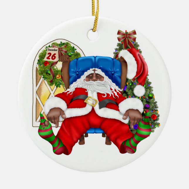 Tracy's müde Santa Keramik Ornament (Vorne)