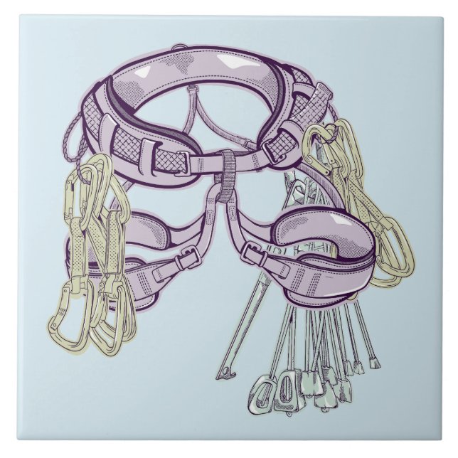 Trad Klettergurt und Ausrüstung Fliese (Vorderseite)